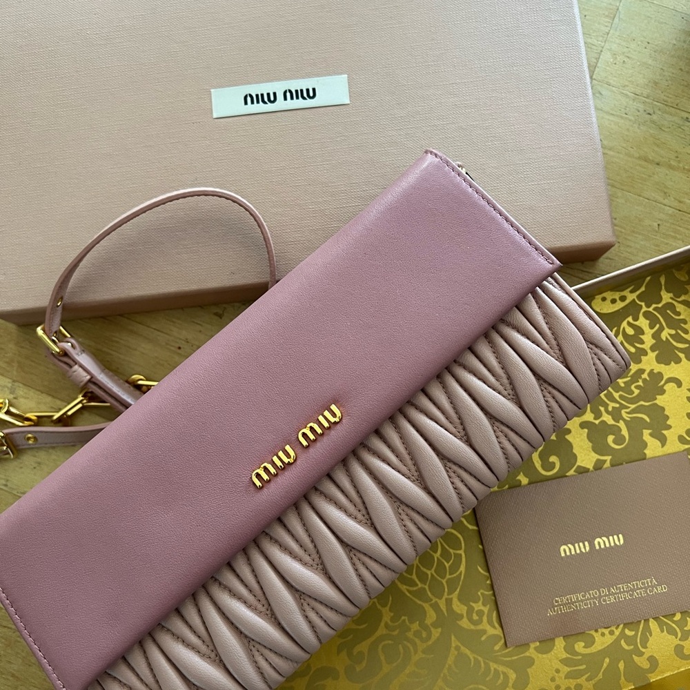 Miu Miu Mauve and Beige Clutch - Picture 1 of 3